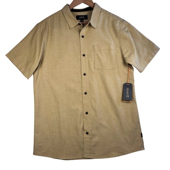 Roark Other - Roark Men’s Scholar Well Worn Collection Organic Cotton Button Up Shirt Tan Sz M